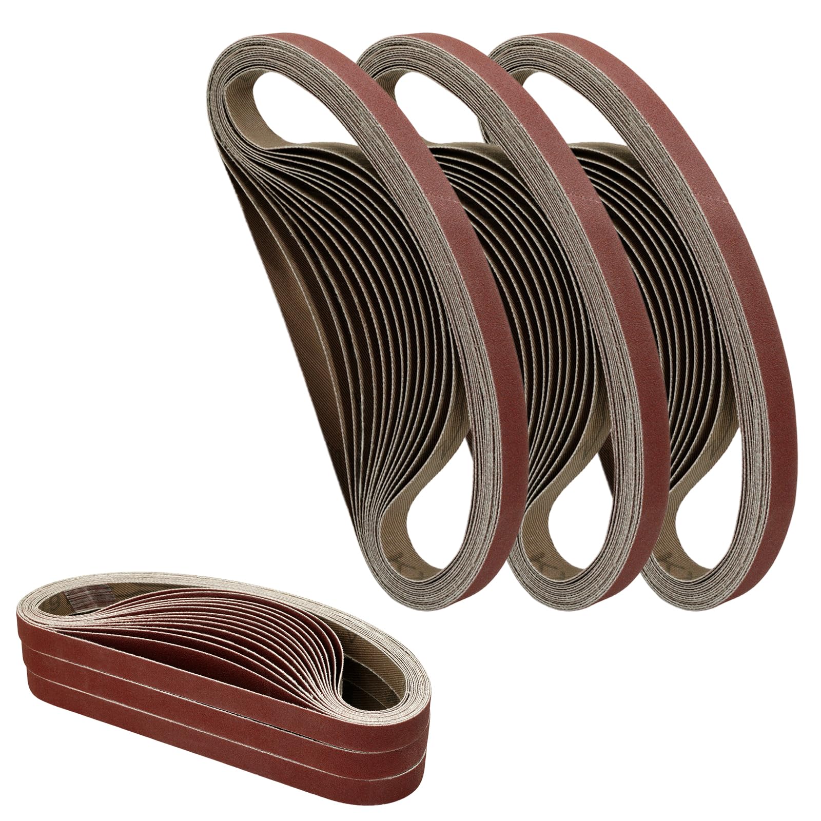 Aucenix Sanding Belts for Sander：13mm x 457mm Sanding Belts，Aluminum Oxide Abrasive Belt for Wood Paint Metal Sanding Polishing，Abrasive Belts with Assorted Grits(40 Pcs) (13 x 457mm(80 Grit))