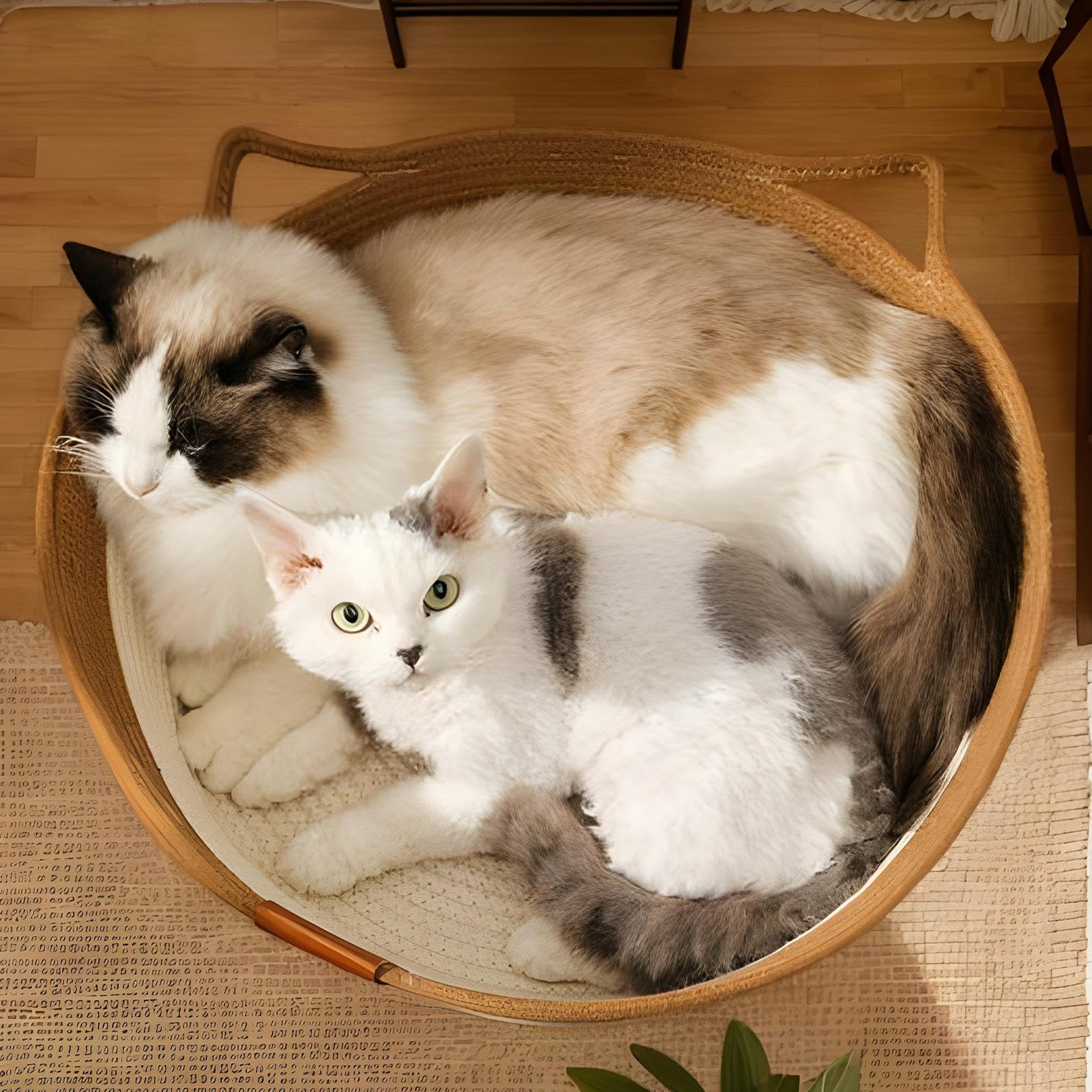 Cesta per gatti | Letto per animali domestici in cotone traspirante – Cuscino in cotone lavabile rimovibile per dormire comodino, comodo riposo