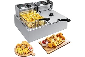 Commercial Deep Fryer with Basket, 12.7 Quart Large Capacity Restaurant Grade Deep...