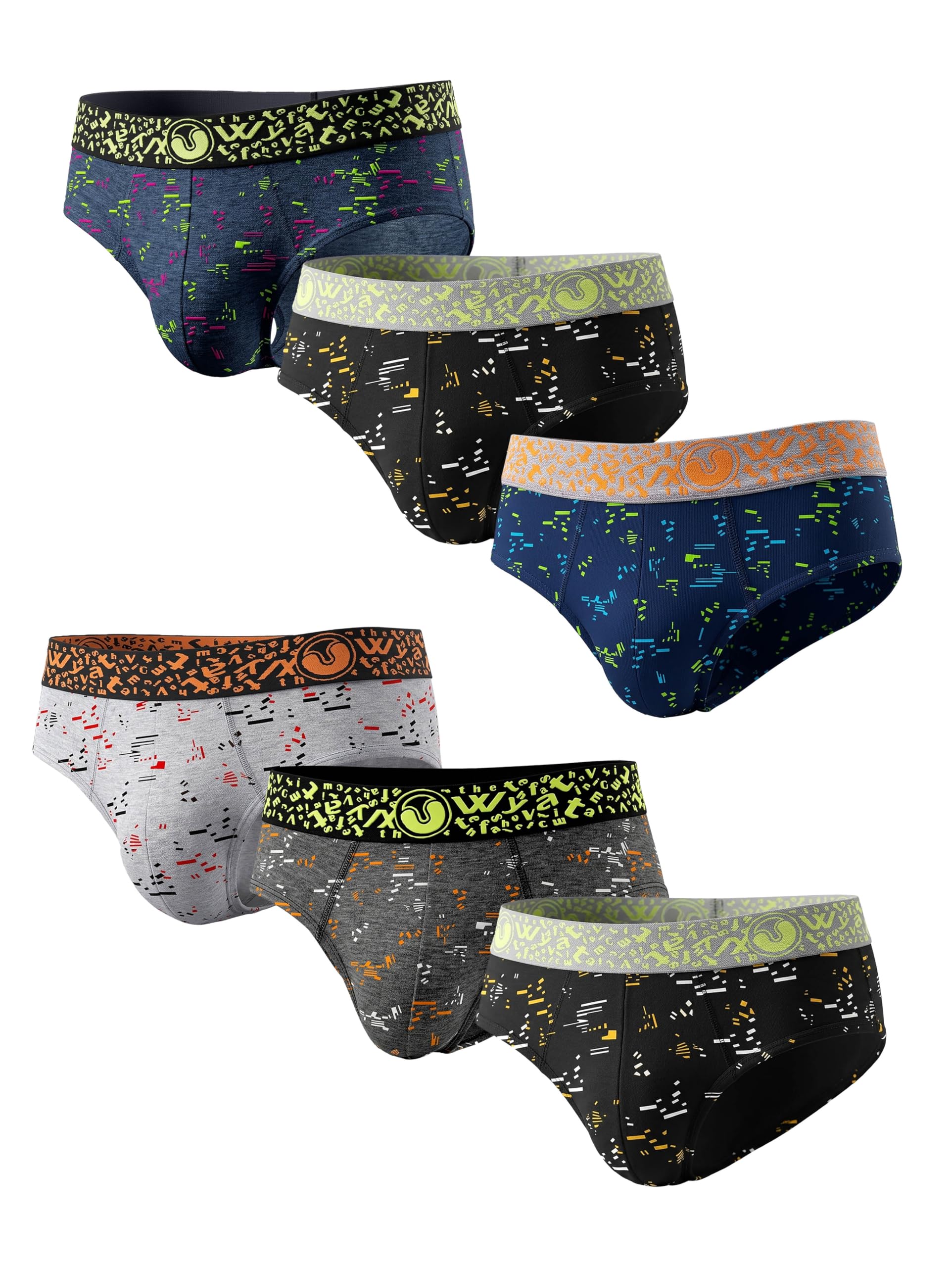 wyatt Mens Regular Multicolor Printed Brief(Pack of 6)-picture-15