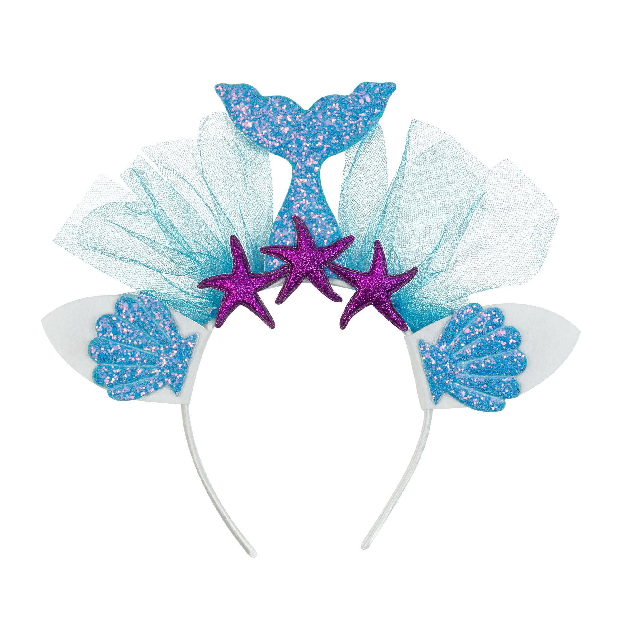 W WIDMANN MILANO Party Fashion - Blue or Pink Mermaid Headband Underwater World Mermaid Fin Headband