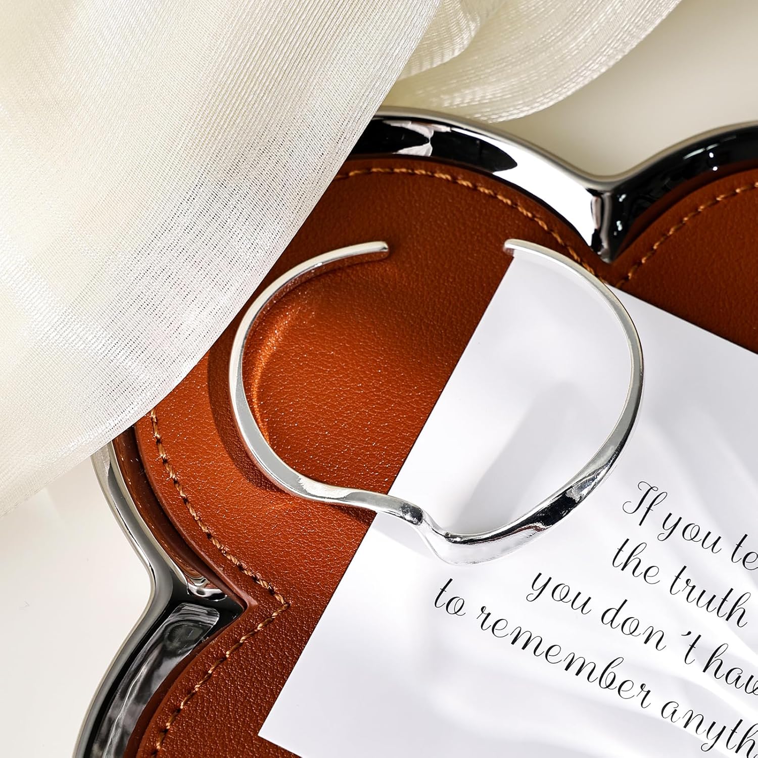 Sterling Silver Wavy Cuff Bracelet - Adjustable Irregular Thin Bangle for Women - Image 6