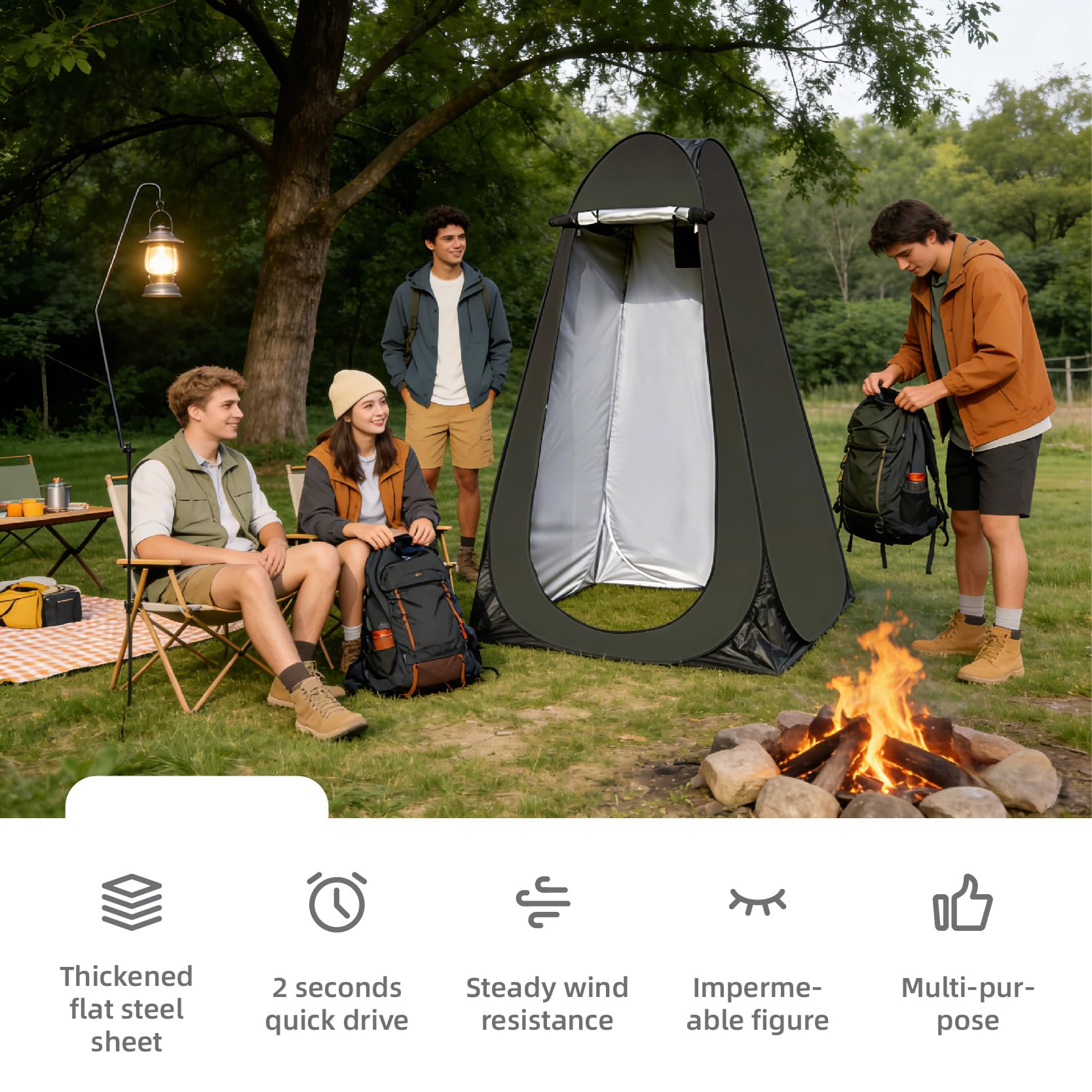 Pop-Up-Camping-Duschzelt, tragbares Toiletten-Sichtschutzzelt für Camping, Duschzelte zum Umziehen im Freien und Camping, ideal zum Angeln, Strand, Picknick