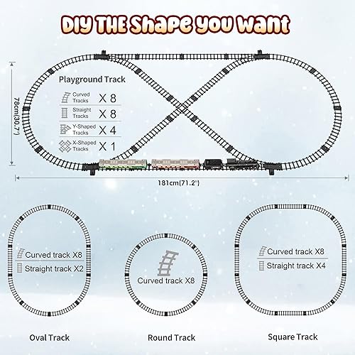 Miniatura 5 de Hot Bee Juego de tren modelo para niños trenes eléctricos de aleación de metal con locomotora de vapor carros y pistas de pasajeros juguetes de tren