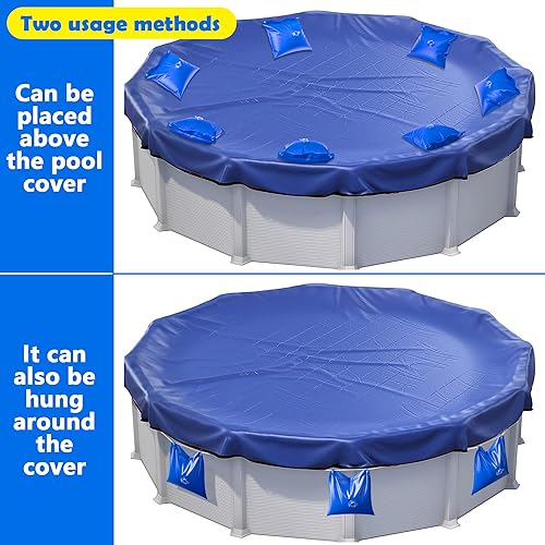 Miniatura 4 de Paquete de 12 bolsas colgantes para cubierta de piscina, de PVC de 0.016 in, tubo de agua de invierno resistente para cubierta de piscina de