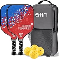 A11N HyperFeather R Pickleball Paddles Set of 2 - USA Approved w/ 4 Balls & Backpack - Control, Power & Durability for Beginners