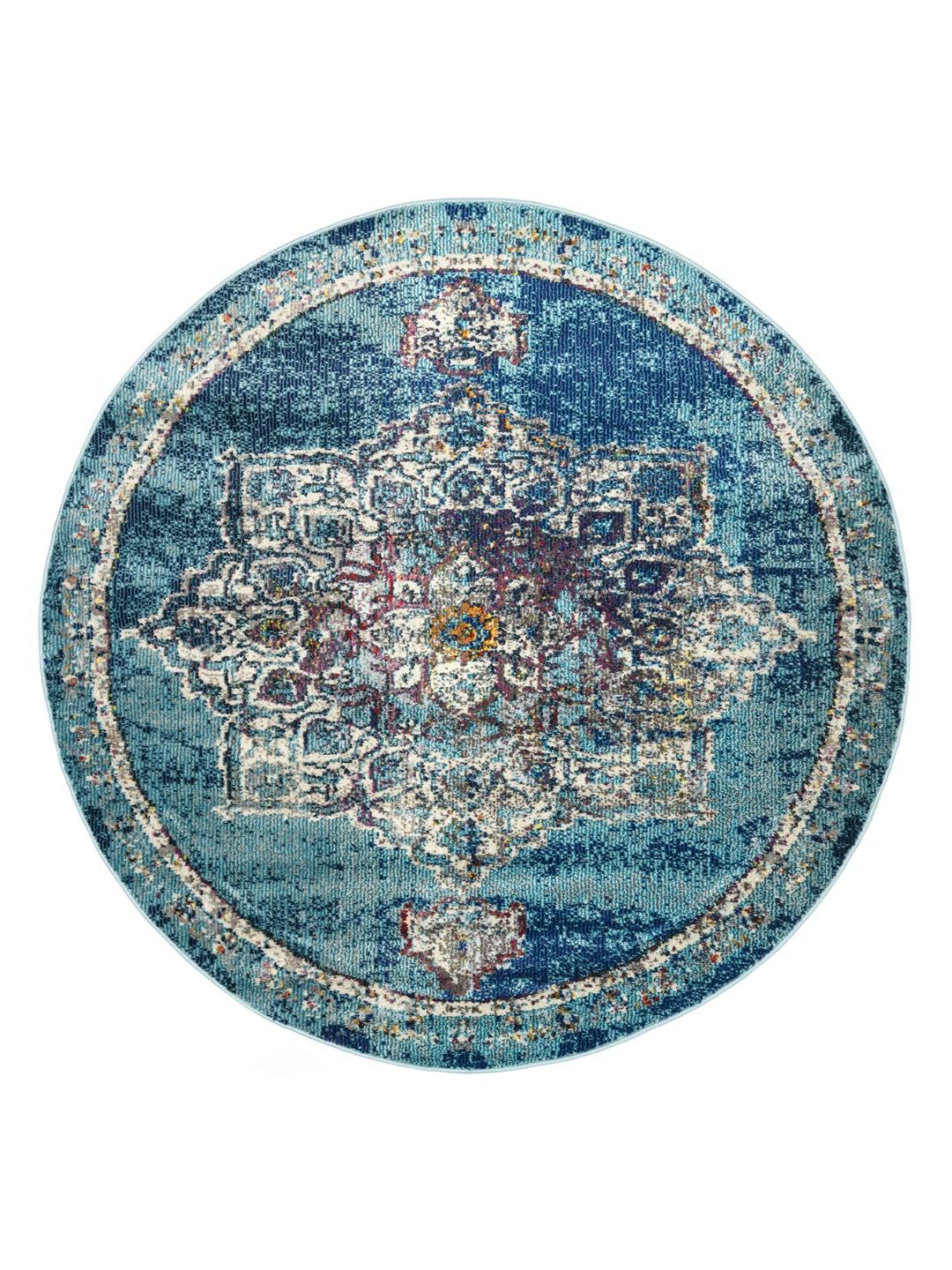 RugVista Balmoral Dywan, Ø 150 cm, Ciemny Teal | Nowoczesne, Okrągły, Wysoki, Czyścić wyłącznie chemicznie, Oeko-Tex 100, Pokój dzienny, Jadalnia, Sypialnia, Kuchnia