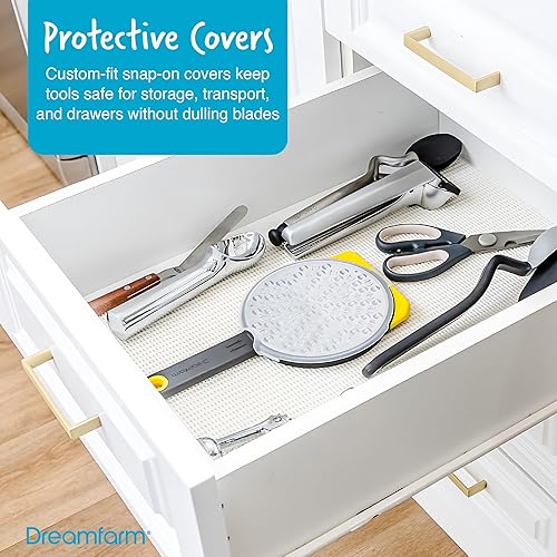 Miniatura 6 de Dreamfarm Juego de herramientas de cocina, Ograte & Ozest, rallador ultrafino de doble cara y zester autolimpiante con cubiertas a presión,