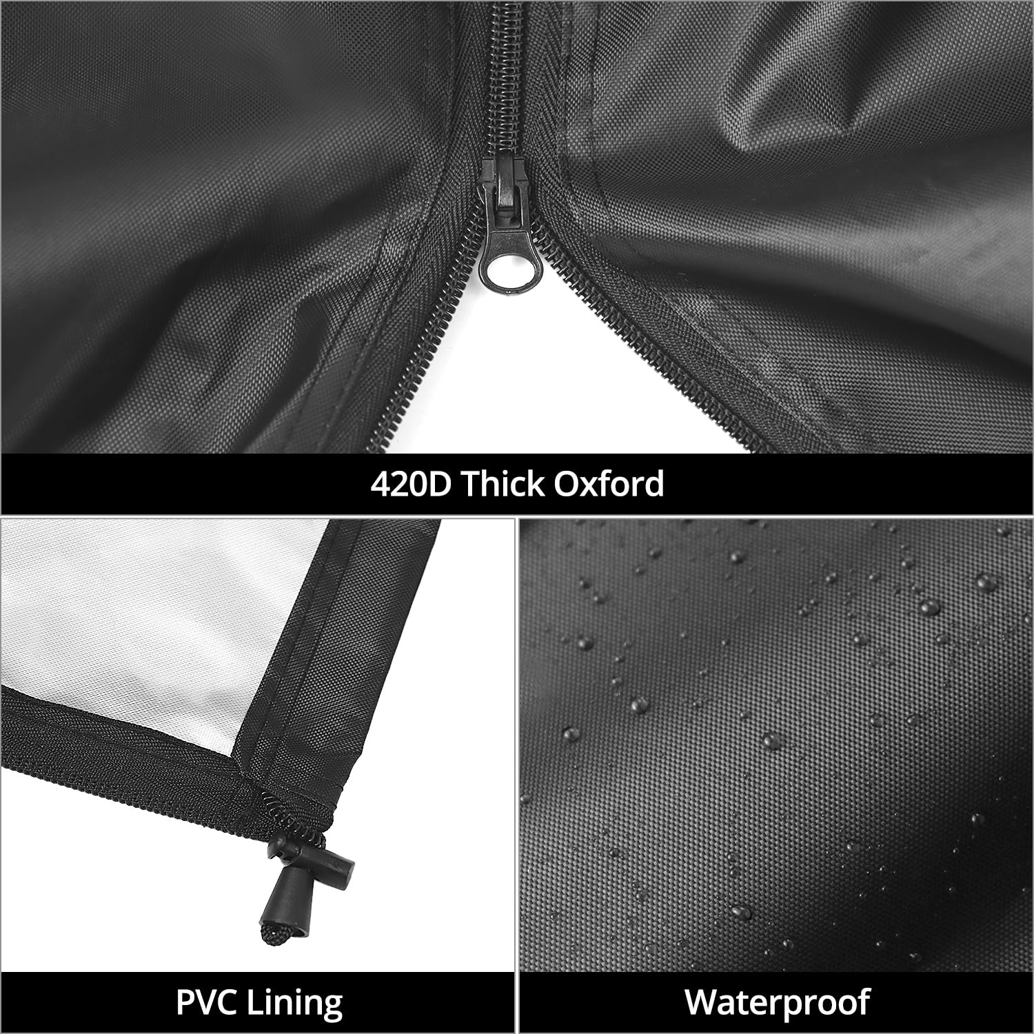 QWORK® Strandkorb Schutzhülle 420D Oxford, 135x105x175 cm, Mit PVC-Beschichtung, UV-Beständig
