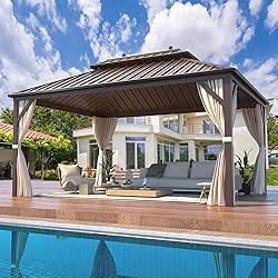 EROMMY 10 x 13FT Hardtop Gazebo with Galvanized Steel Double