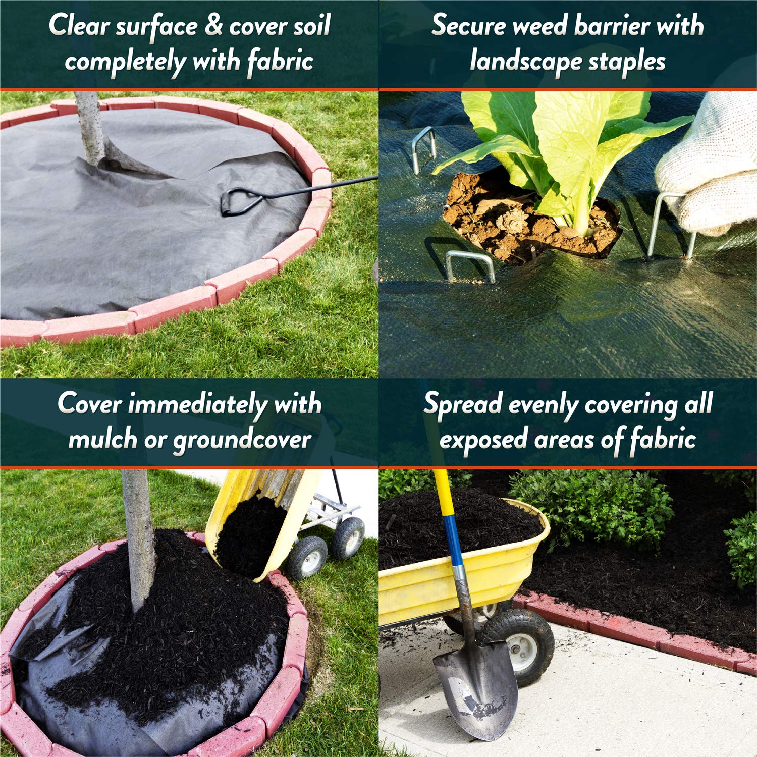 Southwest Boulder & Stone Weed Barrier | Landscape Fabric for Outdoor Gardens | Black Commercial Grade Weed Block Cloth | Heavy-Duty Landscaping Material 6' x 300'