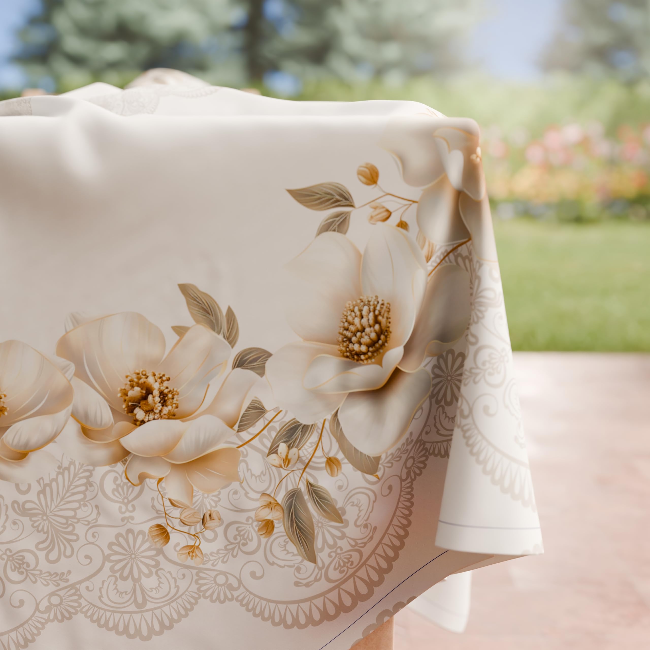 PETTI Artigiani Italiani - Stain-Resistant Kitchen Tablecloth, Magnolia, X12 Seats (140 x 240 cm), 100% Made in Italy - Image 4