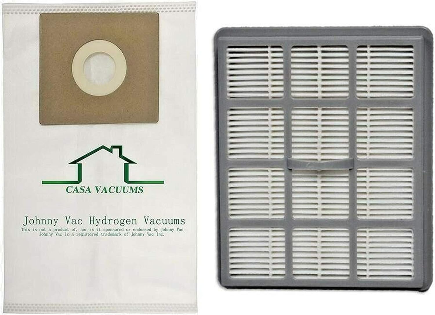 Casa Vacuums 10+1 PK Replacement HEPA Bags + Filter for Johnny Vac Hydrogen H2 and