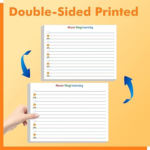 Miniatura 3 de 100 hojas de papel de escritura a rayas, impresión de doble cara, papel de escritura a rayas con líneas punteadas, papel de práctica de escritura a