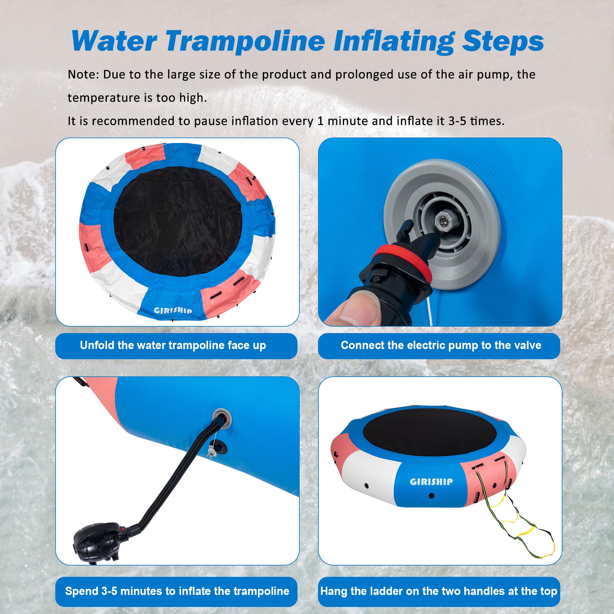 Snapklik.com : Inflatable Water Trampoline, 12FT Floating Lake ...