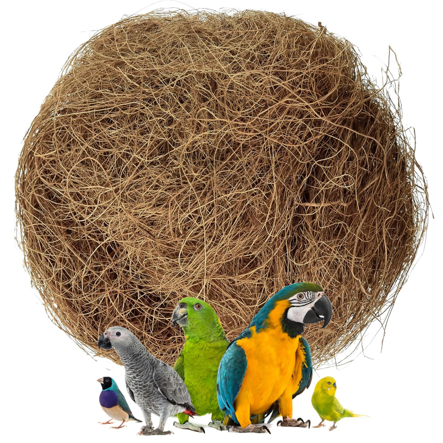 Sterilized Natural Coconut Fiber for Bird Nest | 200gm Nesting Material for Birds, Parrots, and Small Pets | Comfortable Bedding for Nesting Box, Hideouts & Breeding