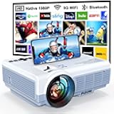 Projector with WiFi and Bluetooth, FUDONI Upgrade Projector Native 1080P 14000L 4K Supported, Portable Movie Outdoor Projector for Home Theater, Compatible w HDMI/USB/TV Stick/Laptop/iOS Android Phone