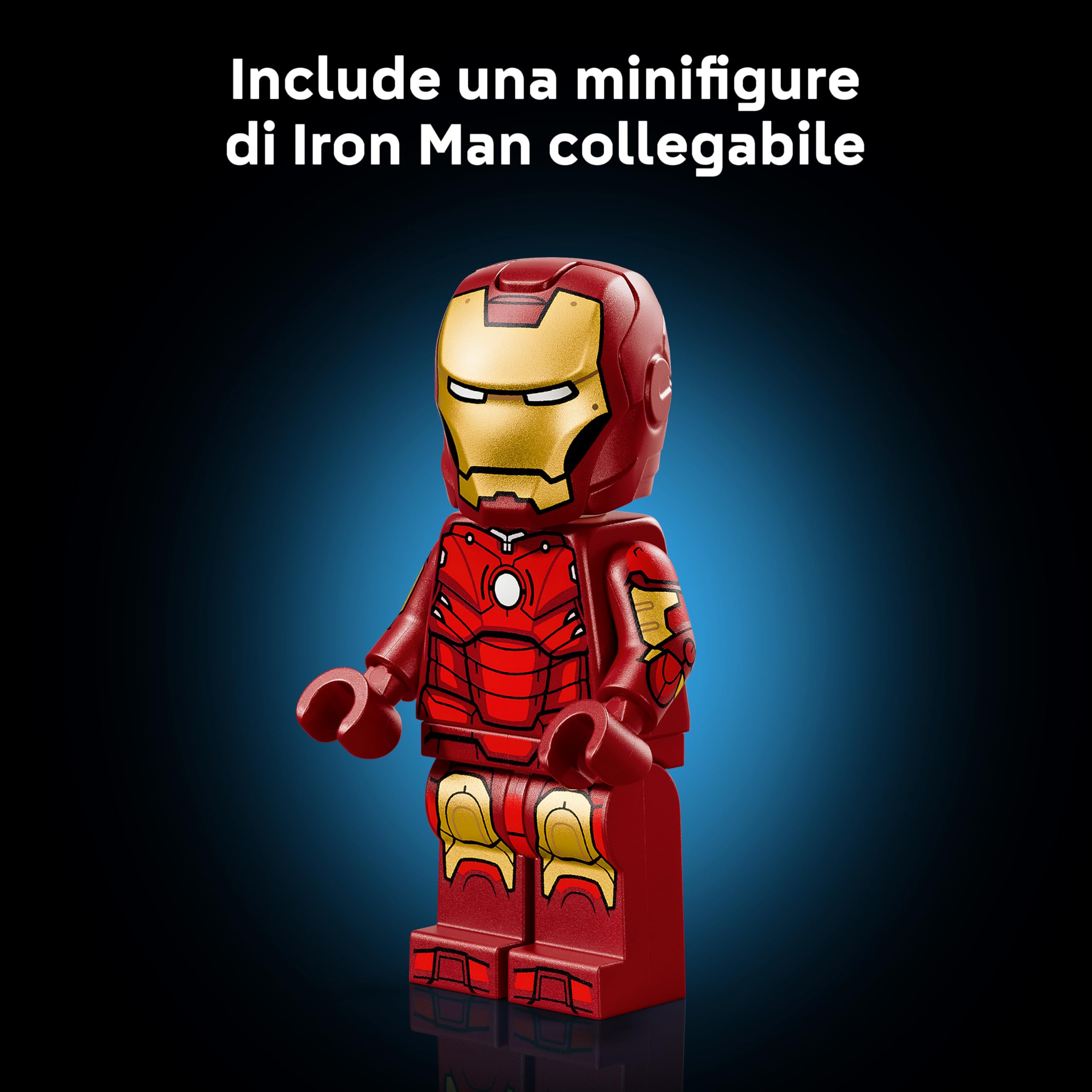 LEGO | Marvel Iron Man Mark 3 Edizione del Collezionista - Kit di Modellismo Action Figure Avengers da Esposizione per Adulti - con Minifigure e Reattore ad Arco - Regalo da Collezione per Fan - 76344