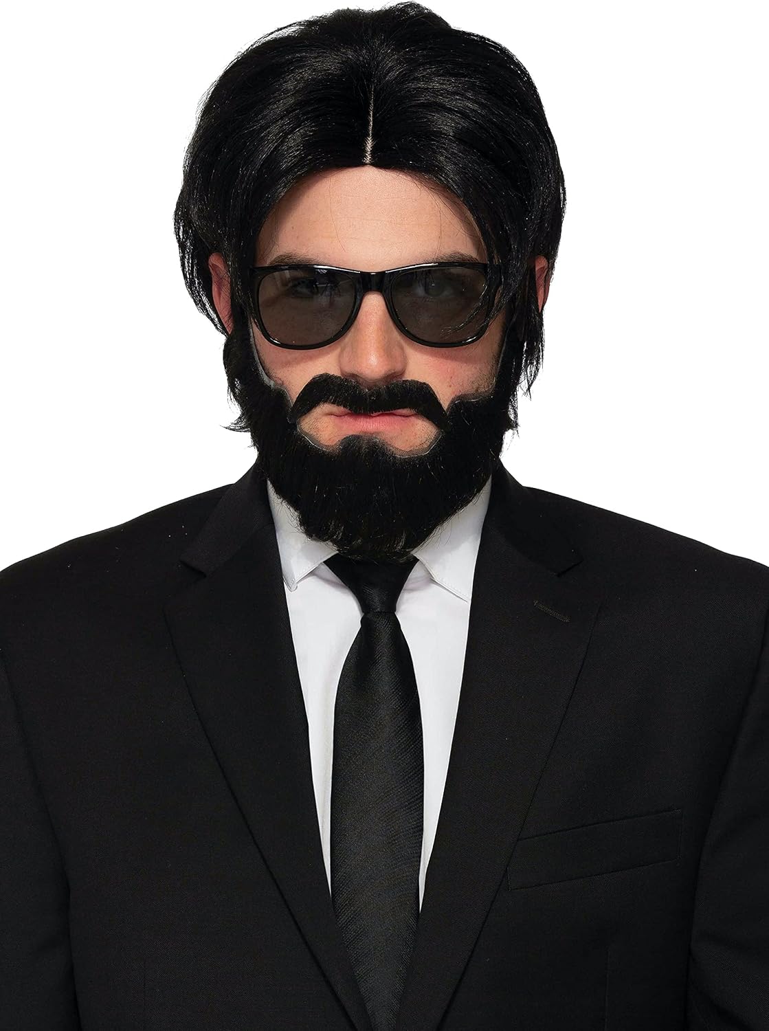 Forum Novelties Men's Hitman Costume Wig and Beard, Black, One Size