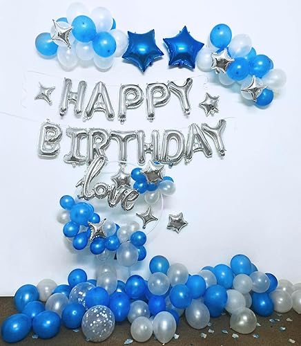 Miniatura 5 de iPartycool 78 decoraciones de fiesta de cumpleaños, carteles de papel de aluminio 3D, pétalos de rosa, globo de amor de 32 pulgadas, 12 globos de