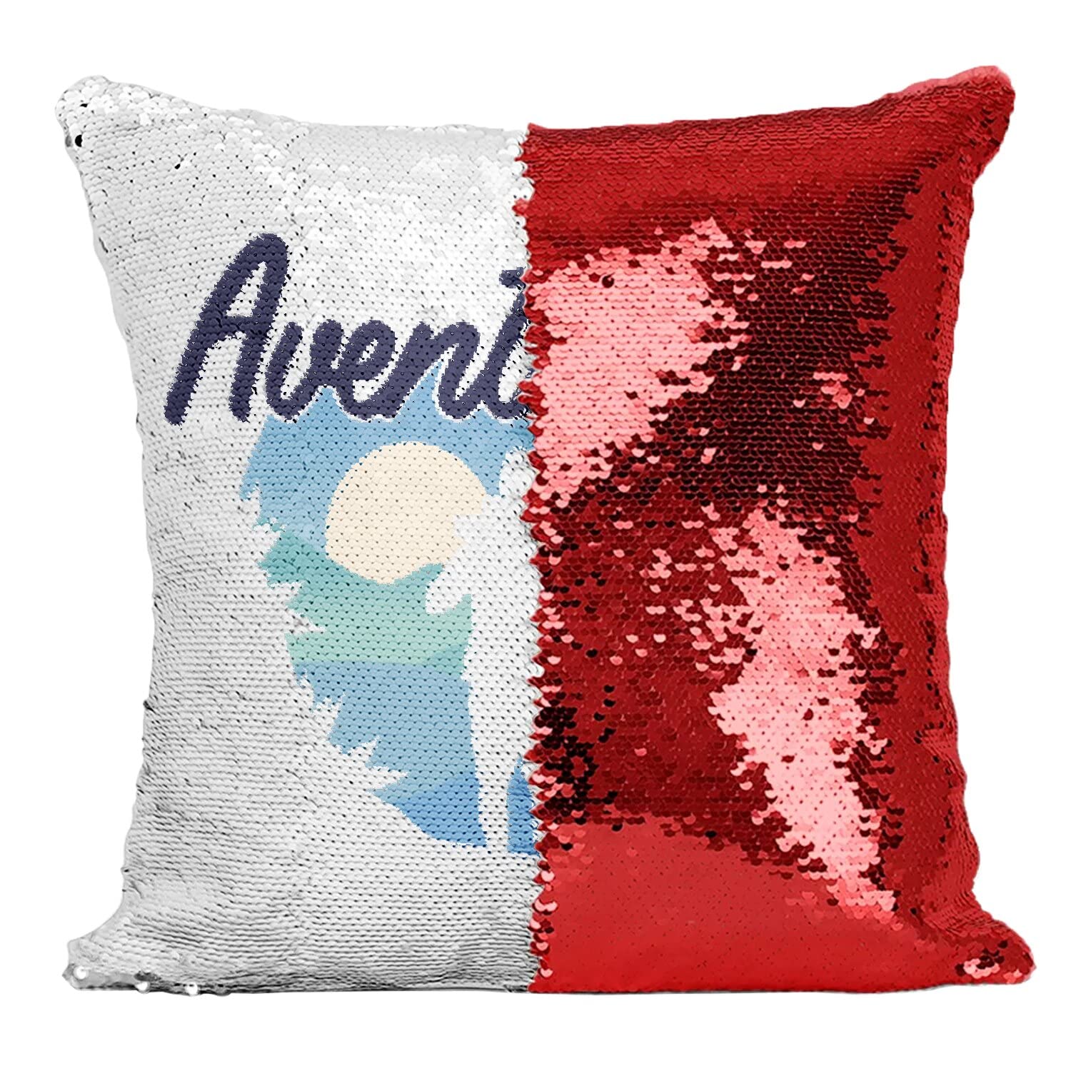 Coussin aventurier rouge à paillettes, cadeau idéal de rando