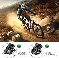 Vista 2 de Wowsport Pedales sin clip MTB para un rendimiento definitivo con compromiso SPD de doble cara