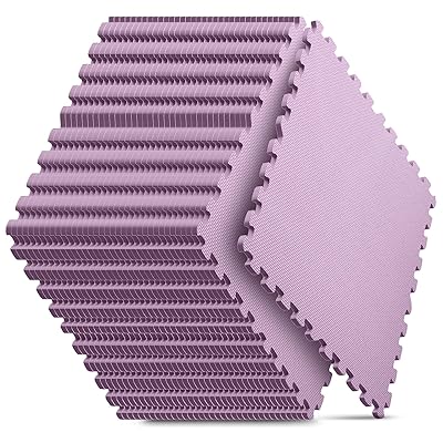 Home Gym Mat, Puzzle Exercise Mat, EVA Interlocking Foam Floor Tiles for Home Workout Equipment and Kids' Play Areas - Black, 24 in x 24 in x ½ in - 12 Tiles (Black, 12 Pack, 48 SQ FT)