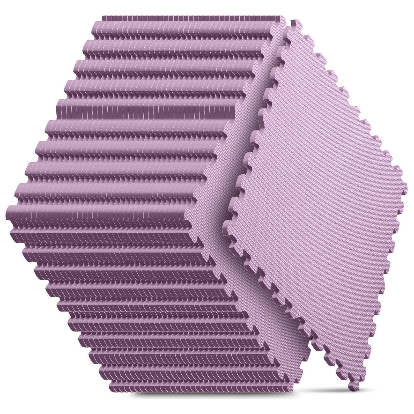 36 Pack Home Gym Mat, Puzzle Exercise Mat, EVA Interlocking Foam Floor Tiles for Home Workout Equipment and Kids' Play Areas - Blue, 24 in x 24 in x ½ in - (Pink, 36 Pack (144 sq ft))