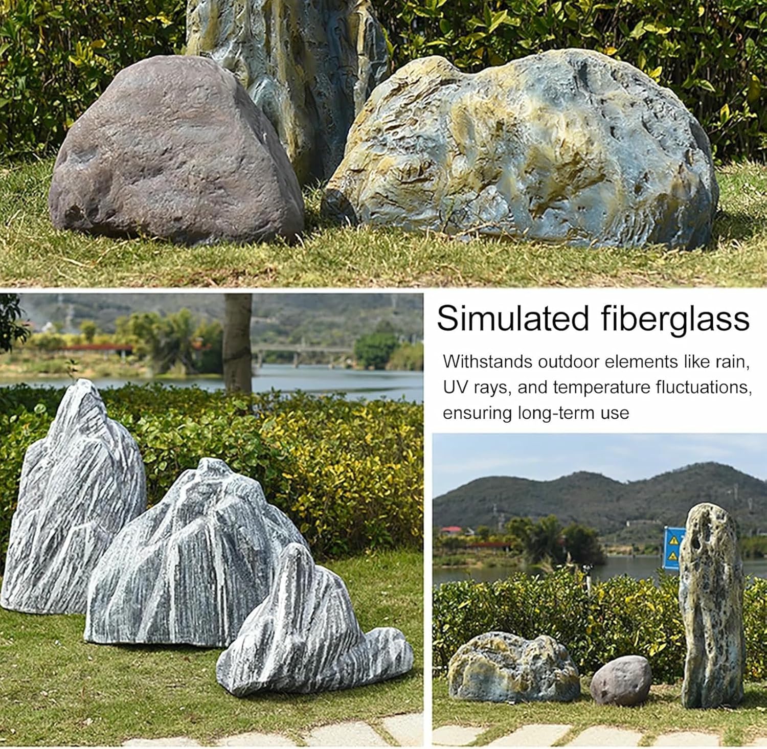 Fake Rocks, Faux Rock Covers for Landscaping, Fake Decorative Landscaping Fiberglass Protection Dome, for Stage Performance and Scenic Decoration
