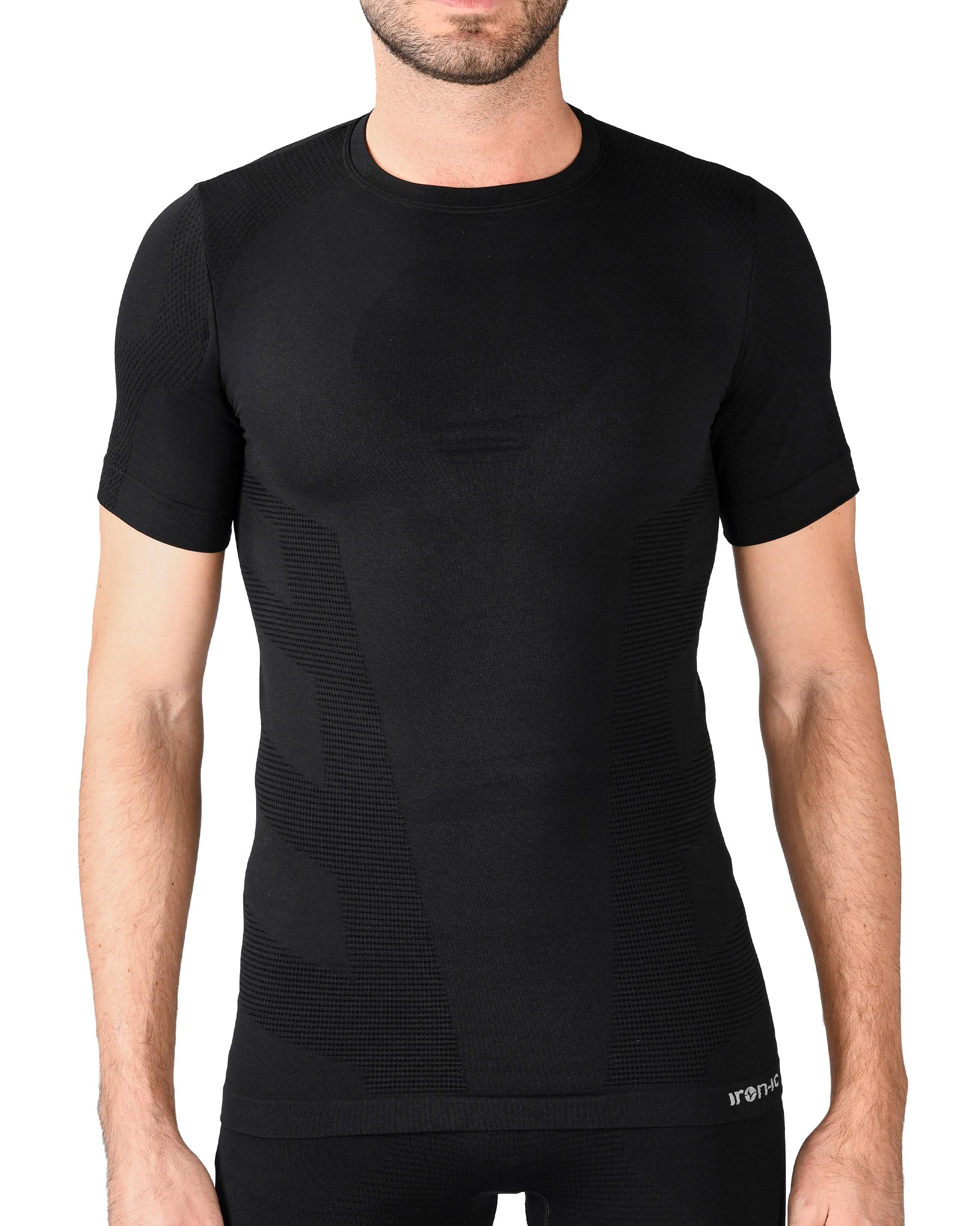 Iron-Ic - T-Shirt Uomo Maniche Corte I-Soft Seamless con Tessuto Thermo Dry - Fitting Slim per Sport Outdoor e Indoor - Art. 201775