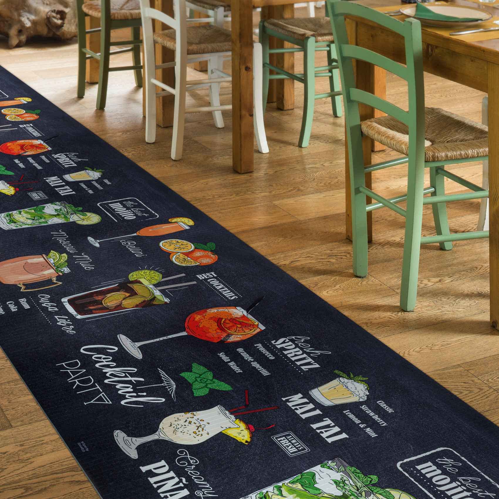 ANRO Küchenteppich Küchenläufer Teppich Läufer Küche waschbar rutschfest Pub Abwaschbar 220 x 52cm