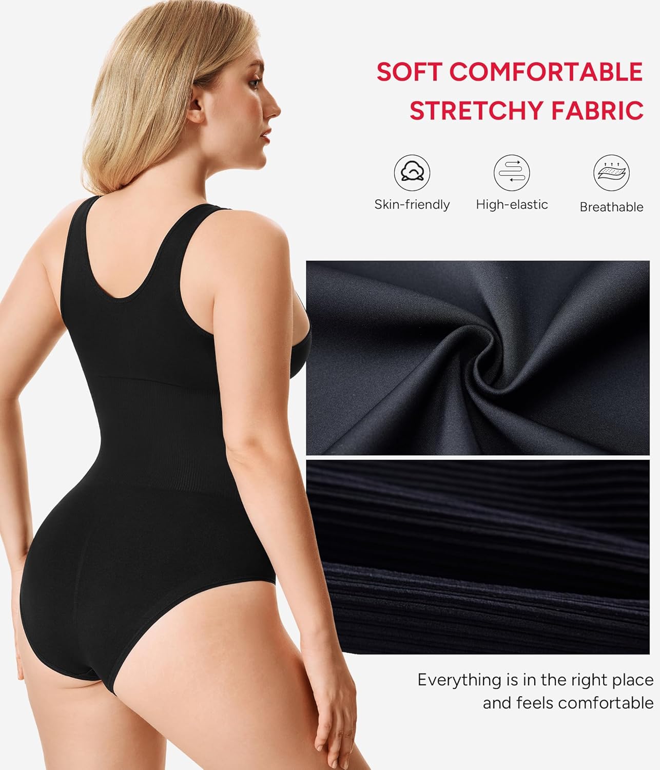 Nebility Bodysuit Shapewear for Women Tummy Control Body Shaper Faja Waist Trainer Seamless Body Suit Going Out Tops - Image 4