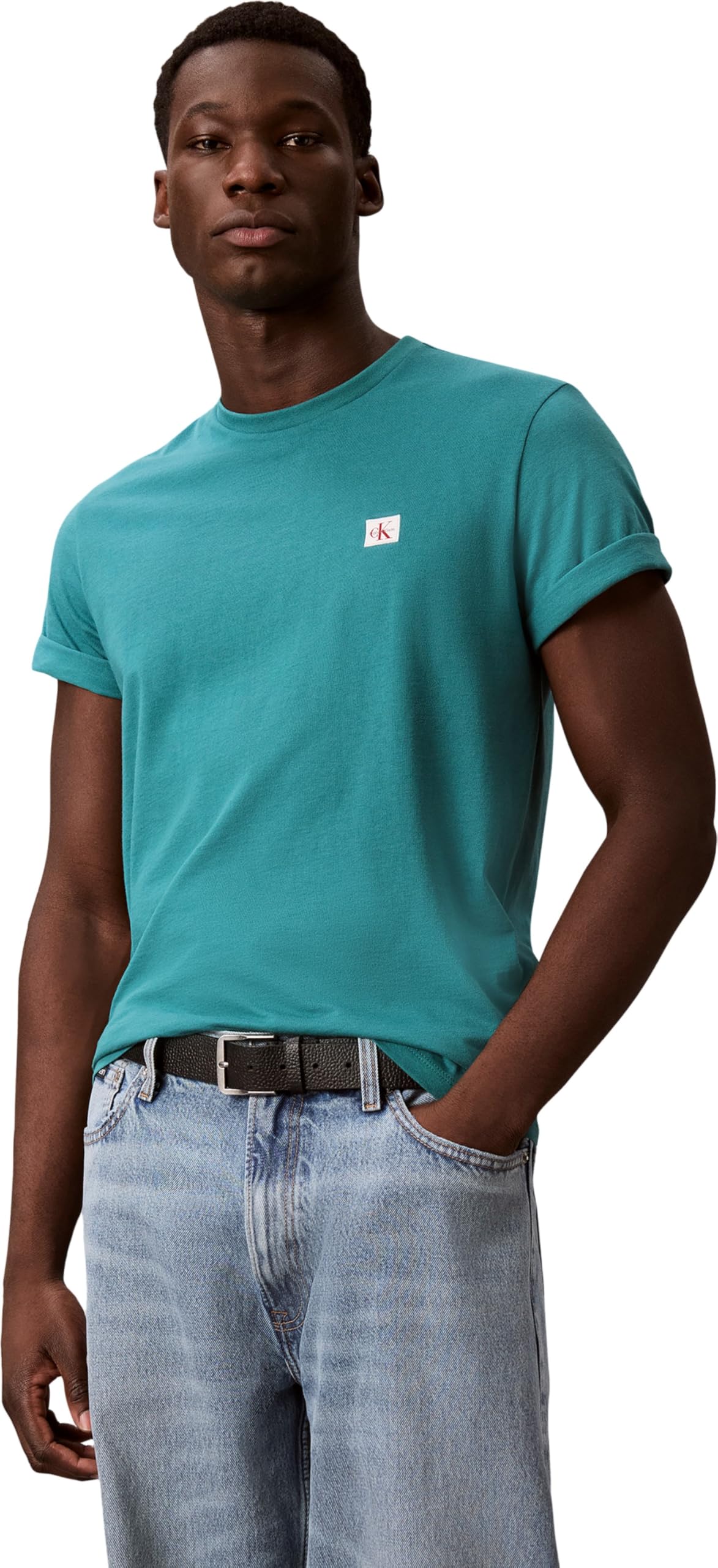 Calvin Klein Men's Green (North Sea) Tees