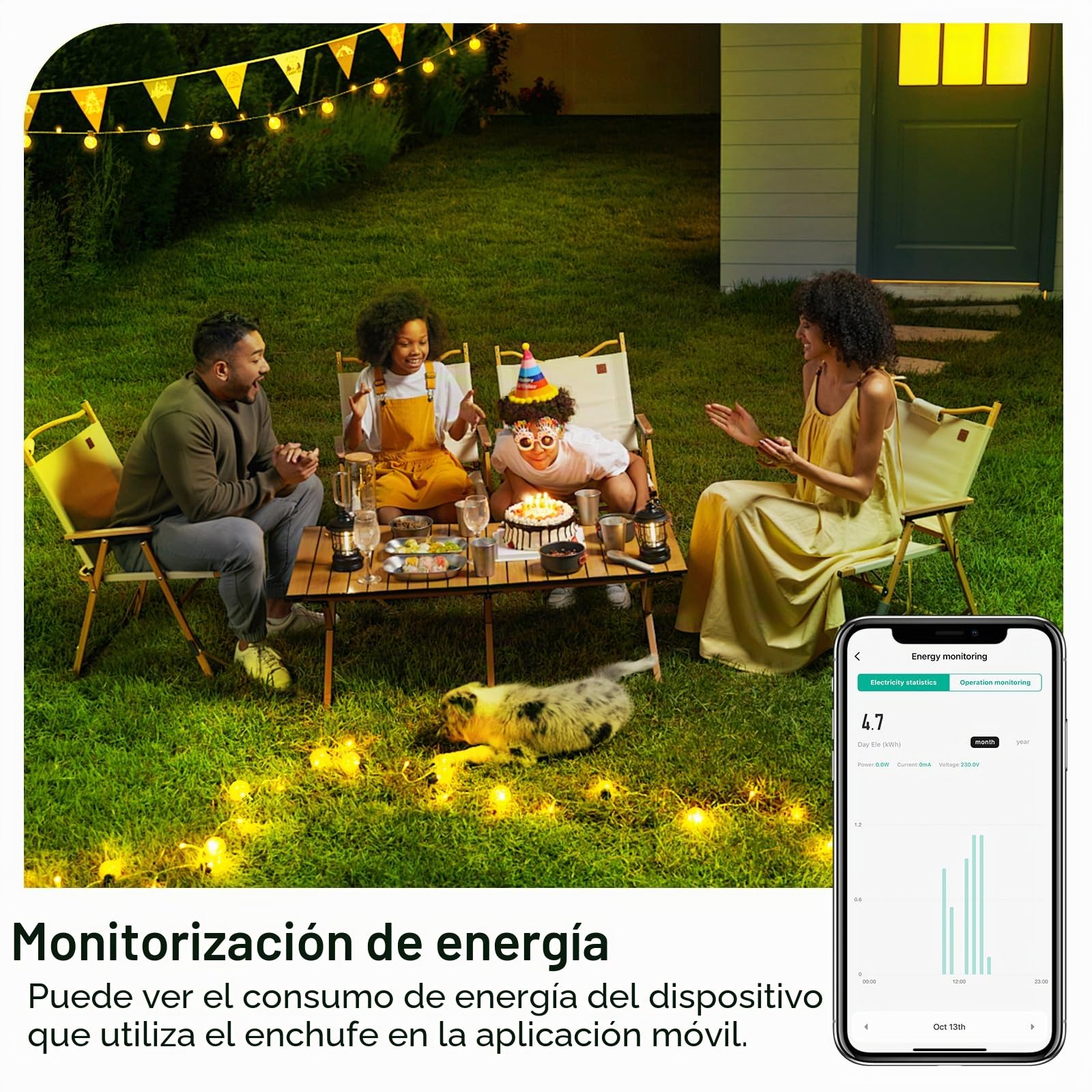 ANTELA Enchufe Inteligente WiFi Exterior IP44 con Monitor de Energía 16A | Control por Voz y App Ideal para Jardines Terrazas Balcones y Piscina Compatible con Alexa Google Home 4 pieza