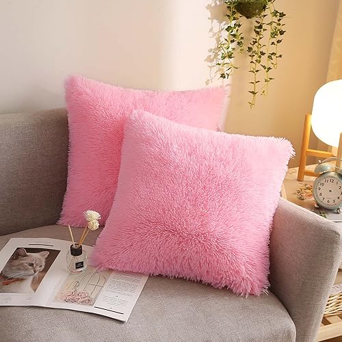 Miniatura 1 de XeGe - Fundas de almohada de piel sintética y terciopelo de cristal esponjoso, ultra suaves con cierre de cremallera, 2 unidades