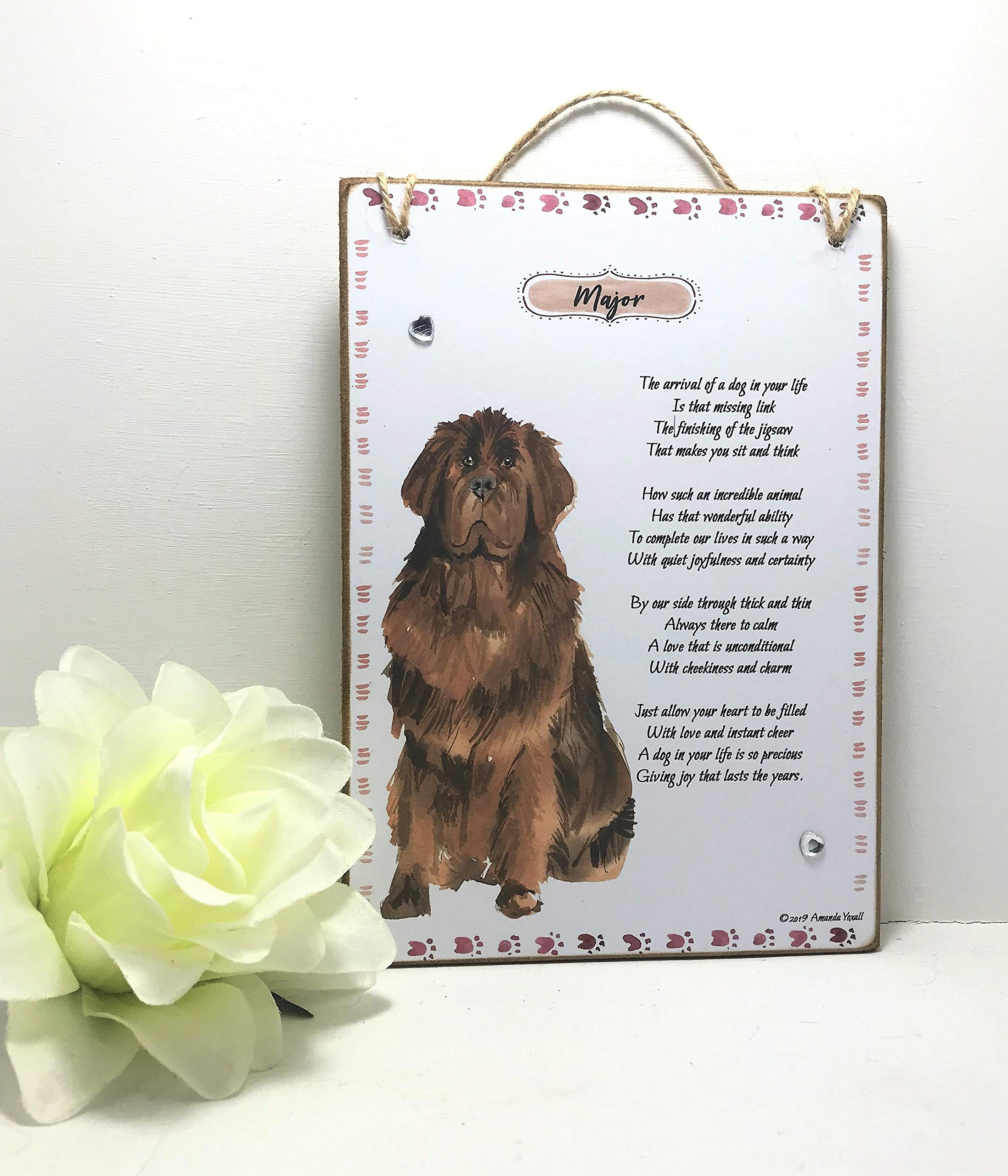HRHRHREU Personalised Newfoundland Dog Poetry Wall Plaque