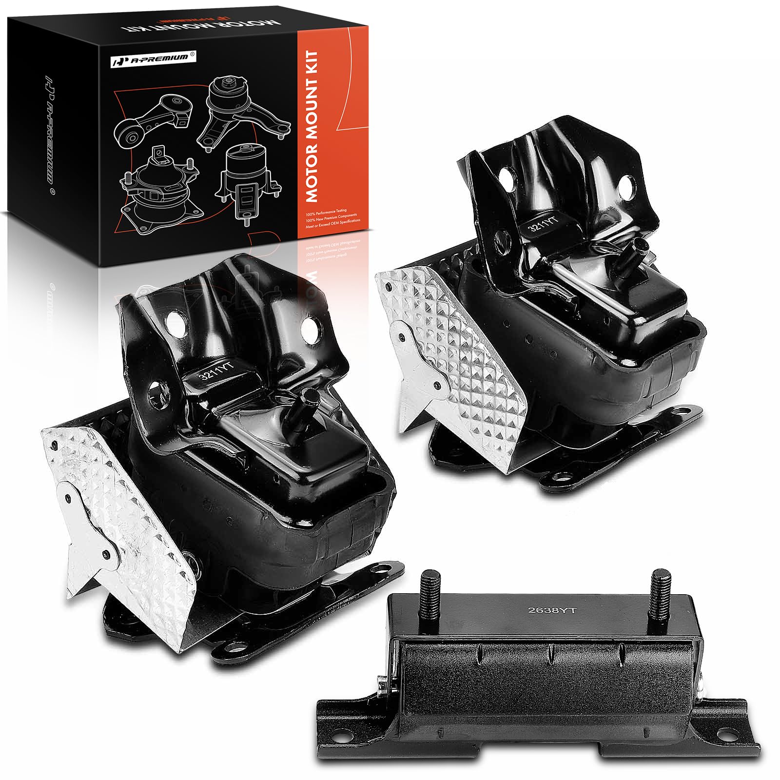 Photo 1 of A-Premium 3PCS Engine Motor Transmission Mount Set Compatible with Chevrolet Silverado 1500 Tahoe Suburban 2500 Avalanche & GMC Sierra 1500 Yukon & Cadillac Escalade ESV, Replace# 15837373 25814766