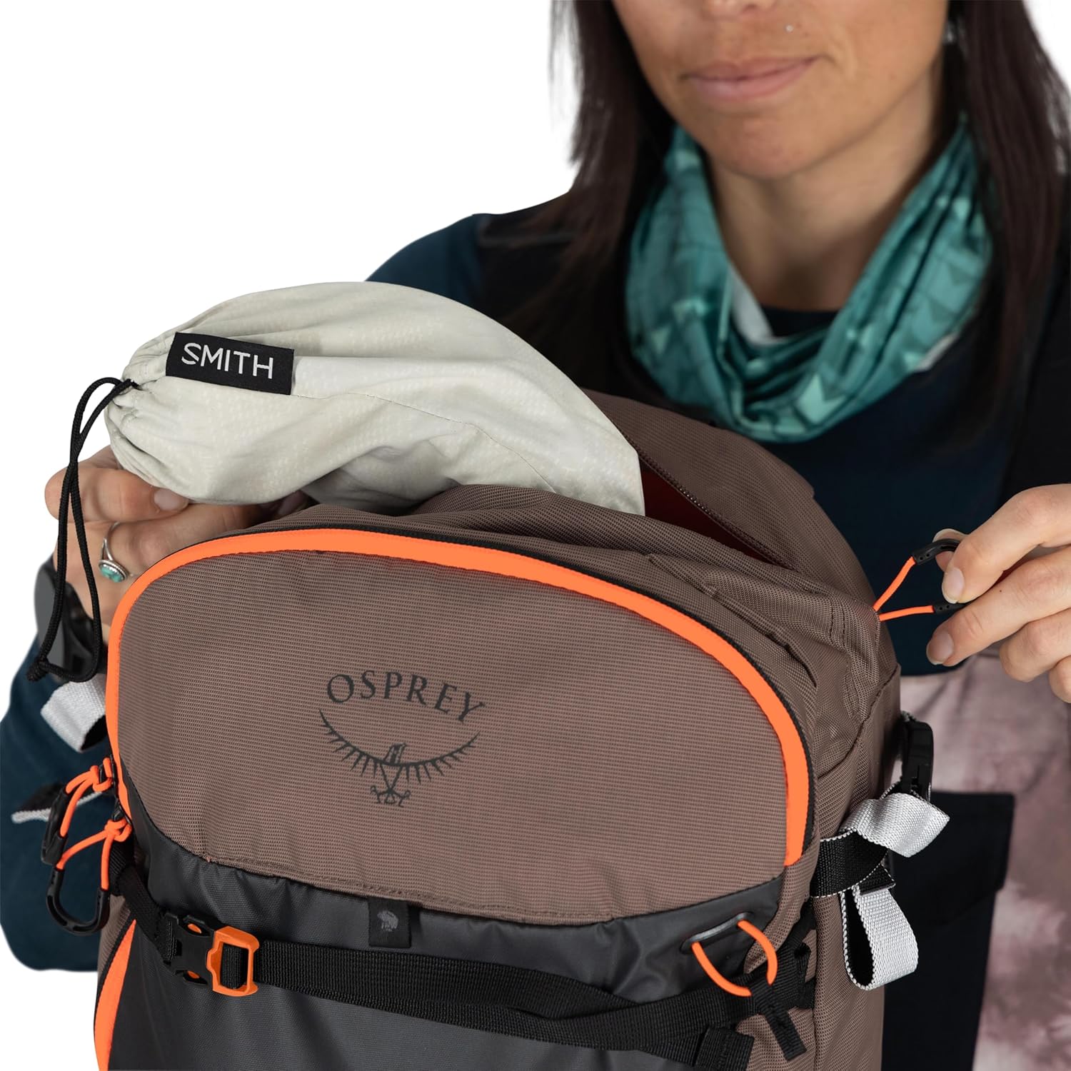Osprey Sopris 25L Ski and Snowboard Backpack - Lightweight Women's Backcountry Pack - Avalanche Safety Access - Diagonal & A-Frame Ski Carry, Snowboard Carry - 100% Recycled Nylon, Magma Brown - Image 11