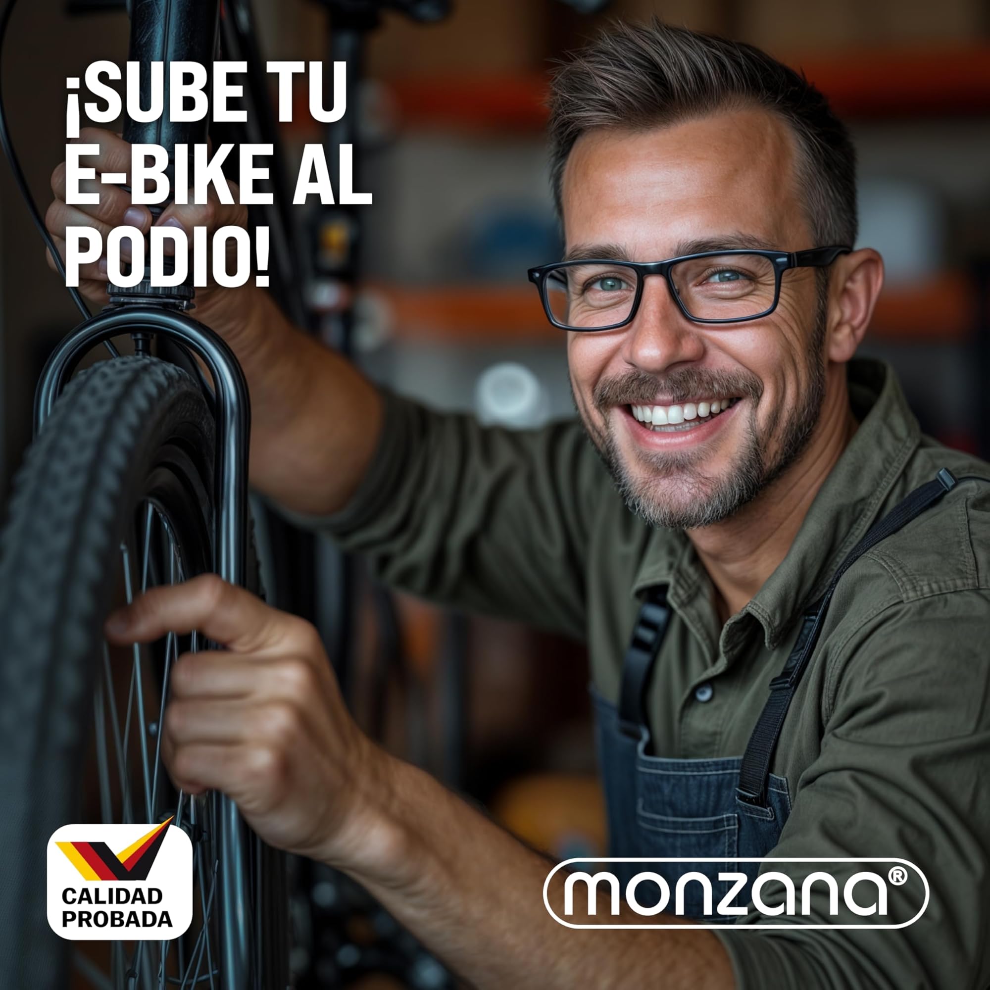 MONZANA® Caballete para Bicicleta Eléctrica Soporte Reparación Montaje Plegable Giratorio Altura Ajustable Barra Sujeción Manillar Bandeja para Herramientas Acero Carga Máxima 50 Kg