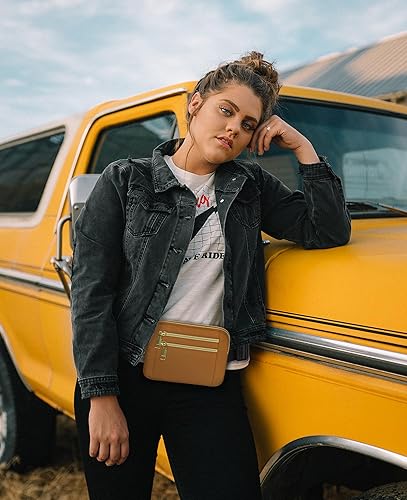 Miniatura 7 de Riñoneras para mujer con correa ajustable y 4 bolsillos con cremallera, impermeable, para entrenamiento, correr, viajar, Marrón, Riñonera casual