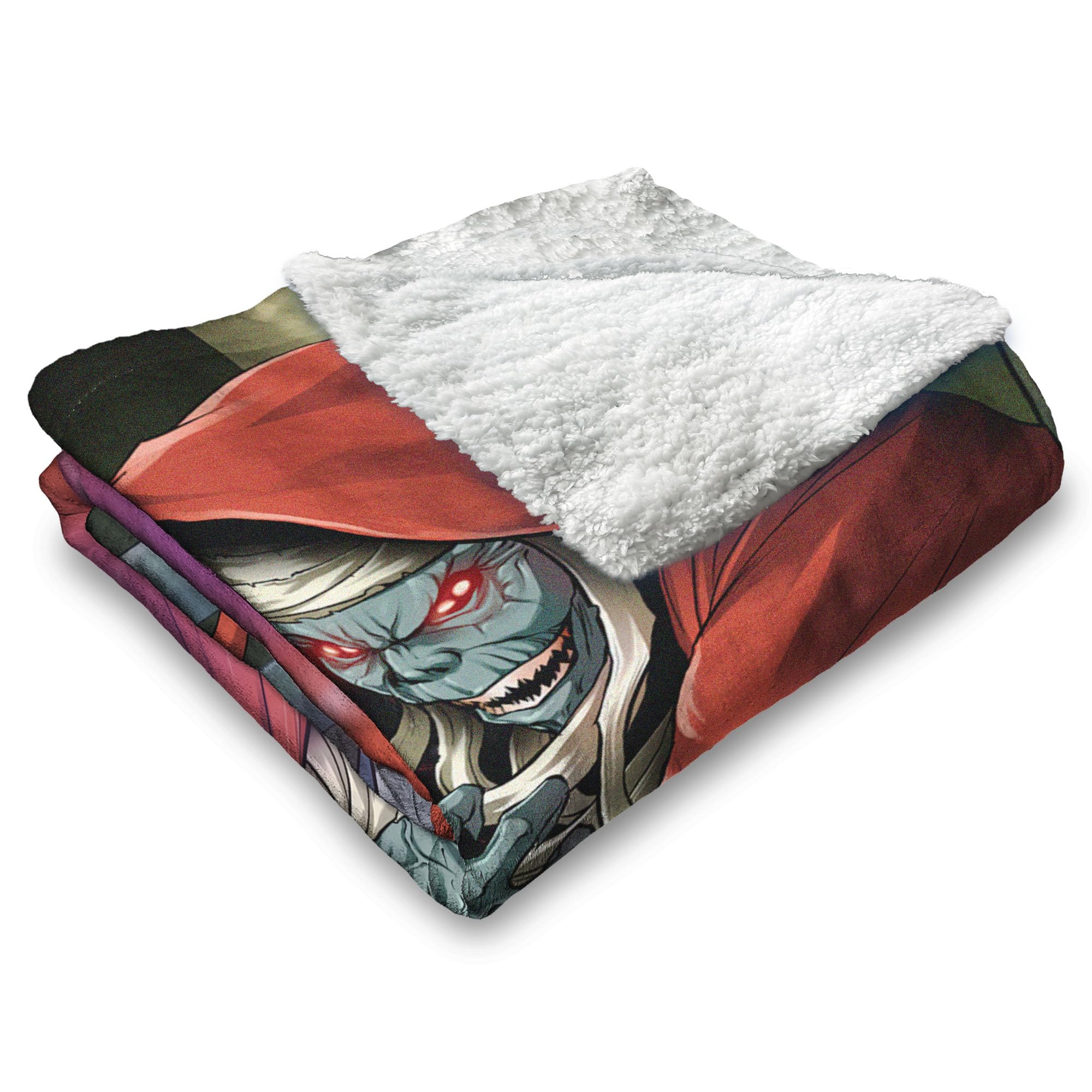 NORTHWEST Thundercats The Ever Living Silk Touch Sherpa-Überwurfdecke, Mumm-Ra Power-Szene, Purple Mist Villain Art, ultraweiches Fleece, offizieller Warner Bros. Sammler-Überwurf, 127 x 152,4 cm