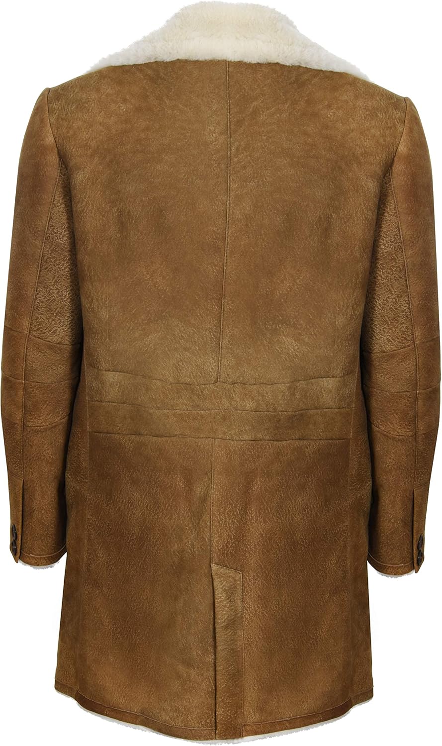 Infinity Leather Men's Tan Warm Merino Sheepskin Trench Coat
