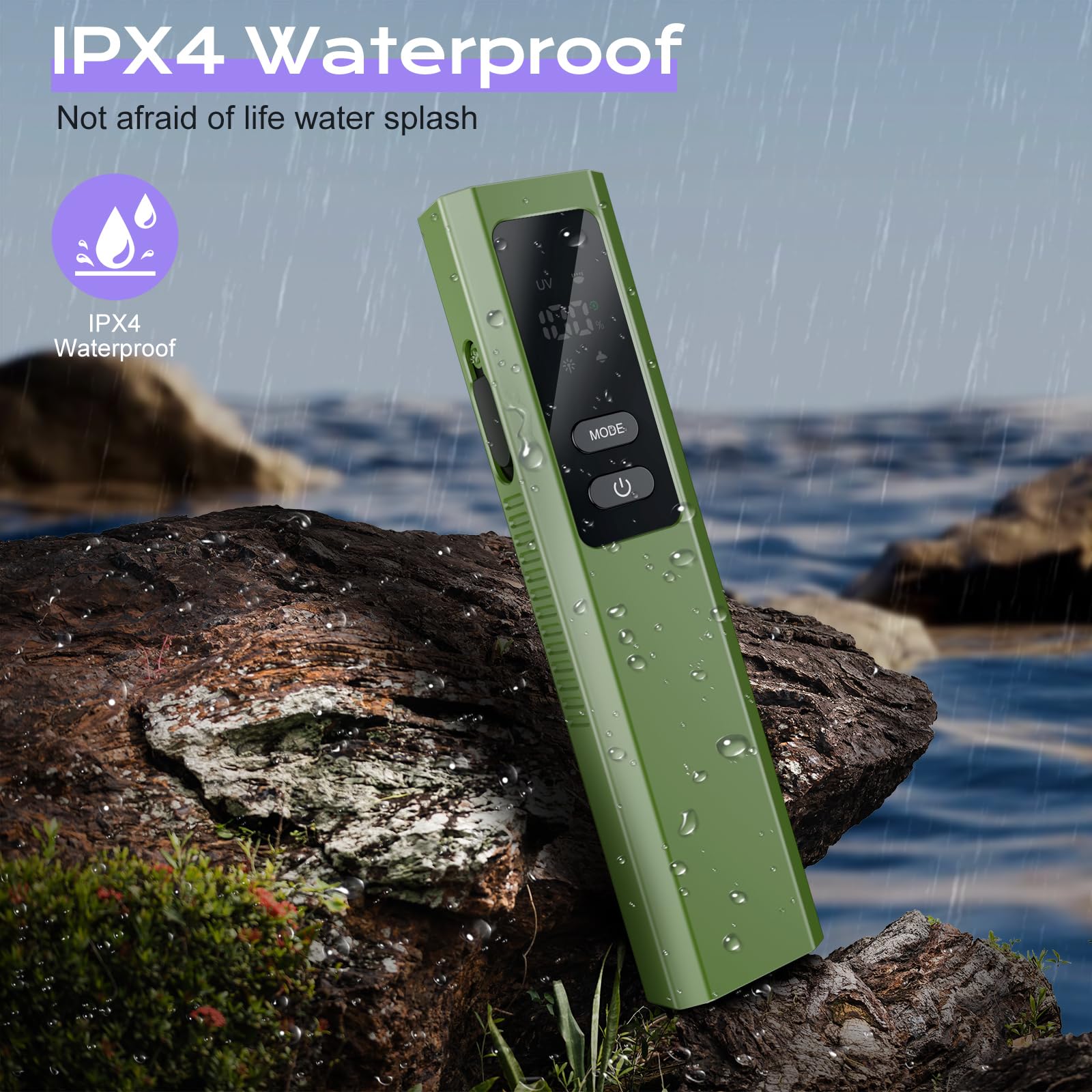 Linterna EDC 4 en 1 de bolsillo, magnética, delgada, plana, luz de trabajo con haz verde, luz UV y luz de advertencia, combo EDC recargable LT-010 (verde)