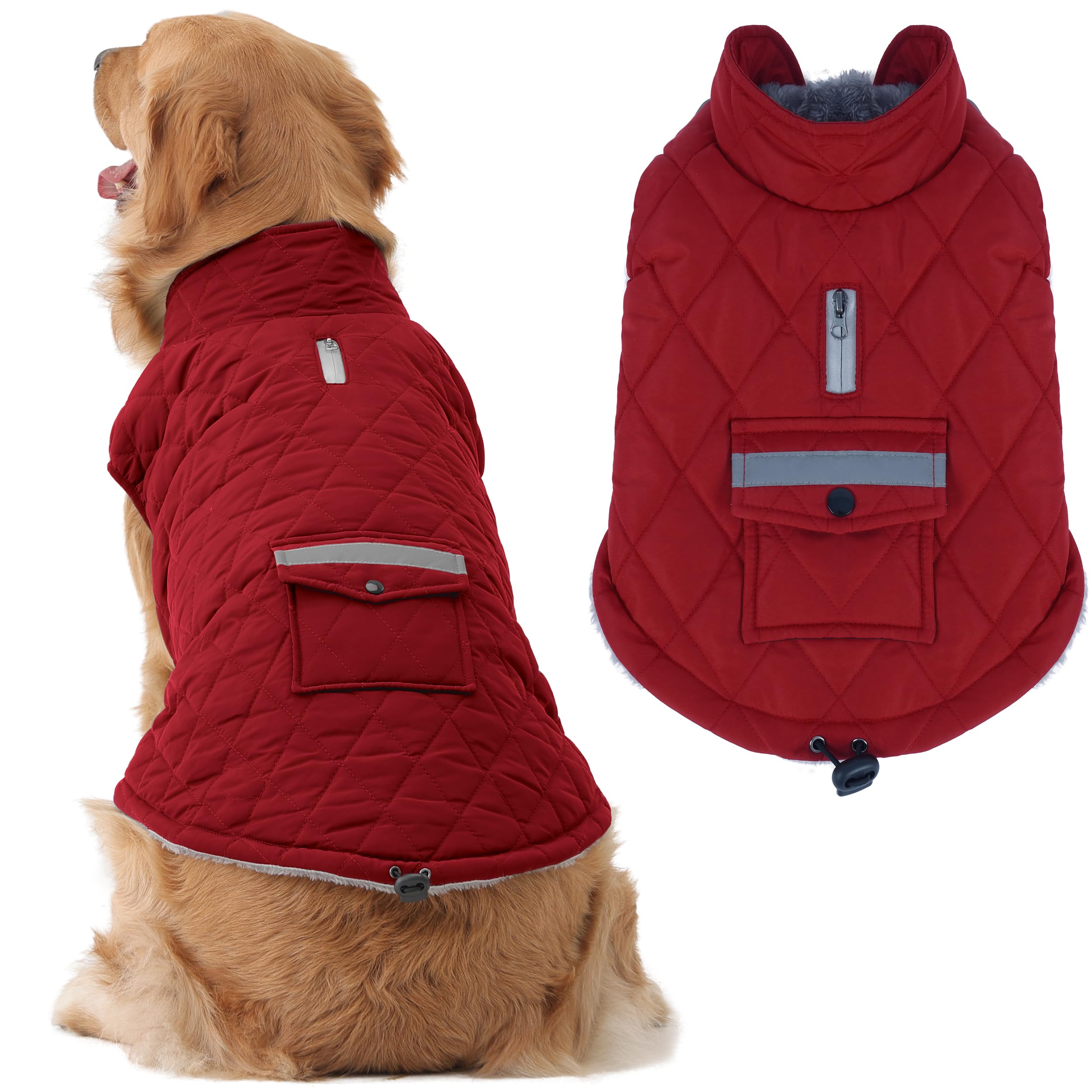 Lelepet Dog Coat Warm Dog Winter Coat Waterproof Reflective Coats for Dogs | Fleece Dog C…