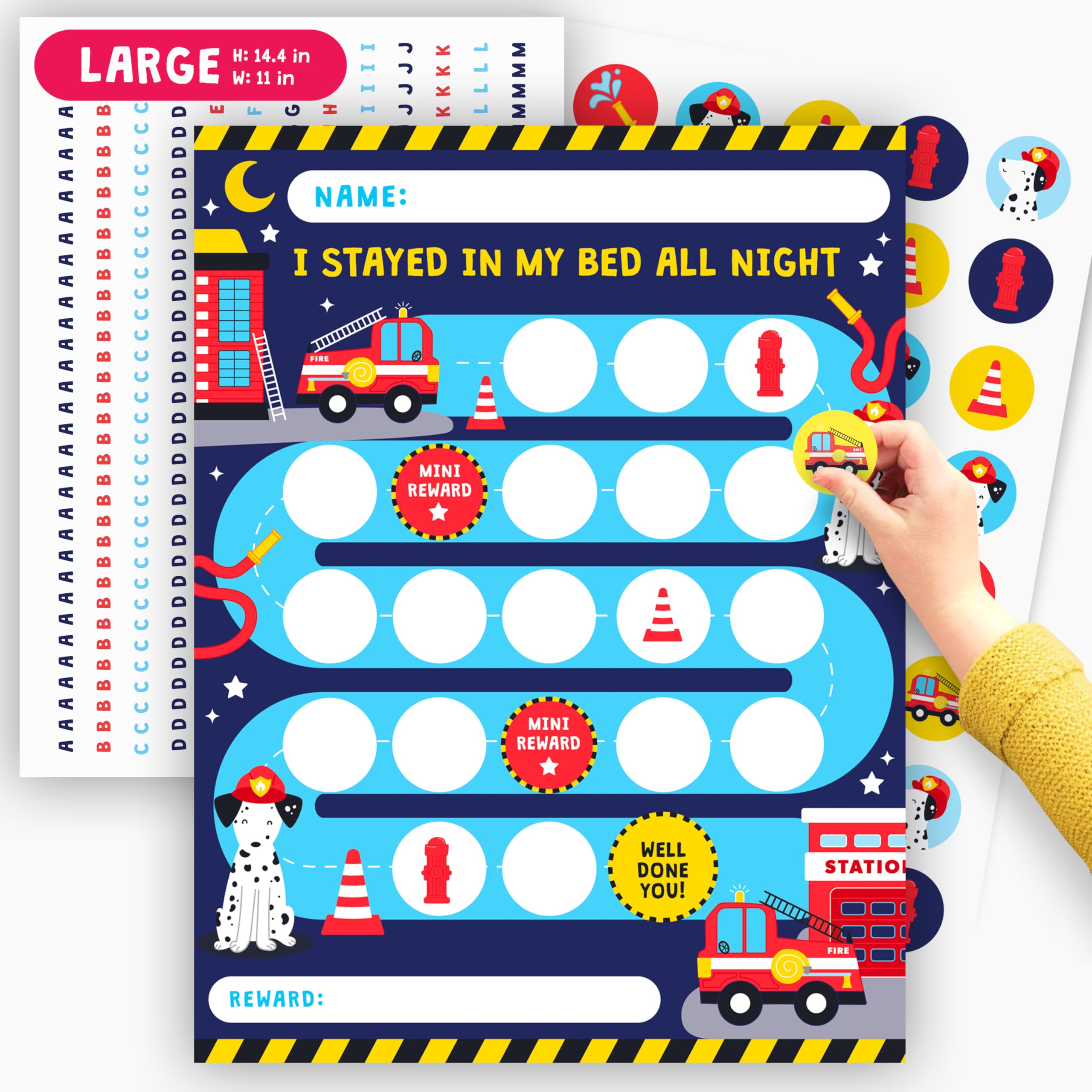 Graphiques de comportement pour dormir et tableau de récompense pompier - 8