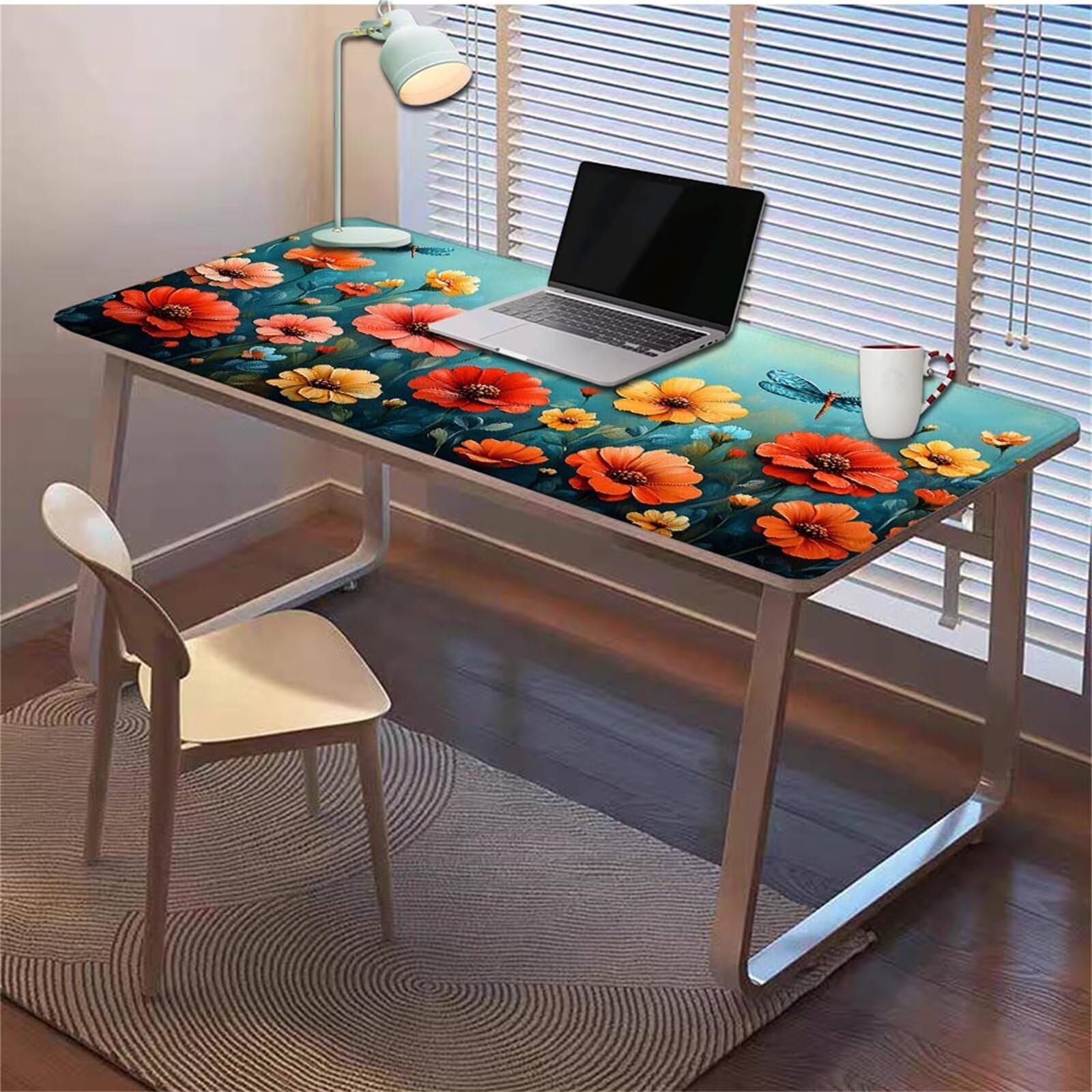 Gamingowa podkładka pod mysz 1200 x 600 x 3 mm, XXL, wodoszczelna, odporna na ścieranie, z przyszytymi krawędziami, niebieska, podkładka na biurko, poprawia prędkość i precyzję pod laptopa, komputer