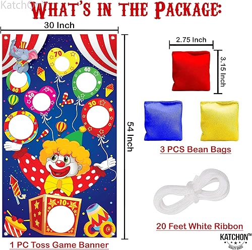 Miniatura 4 de KatchOn, Grandes juegos de carnaval para fiestas infantiles, 54 x 34 pulgadas, decoraciones de fiesta temática de carnaval  Juegos de circo para