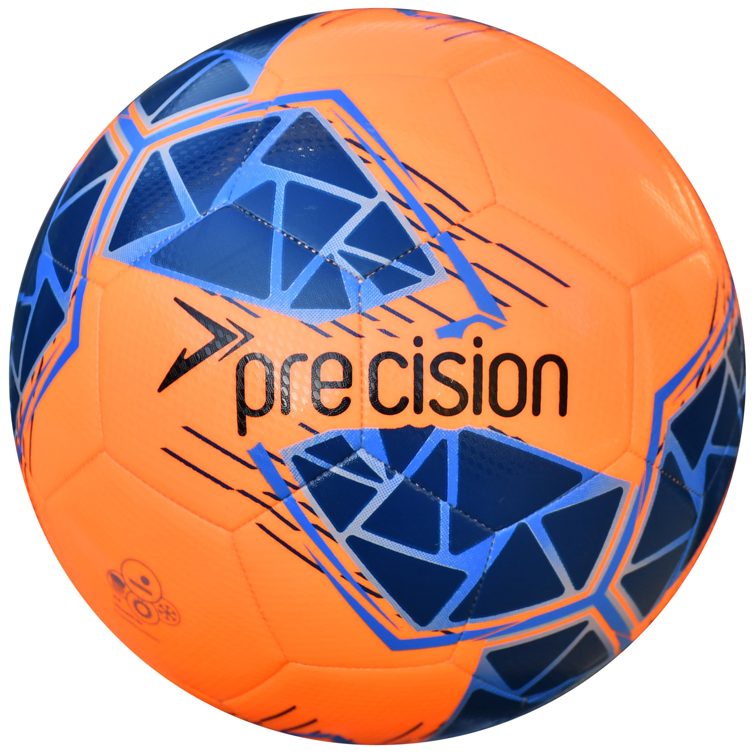 Precision Fusion FIFA Basic Training Ball, All-Weather, IMS Certified, Official, Highly Durable, 3.5mm Eva Foam, Orange, Blue, Royal, Size Ball 5