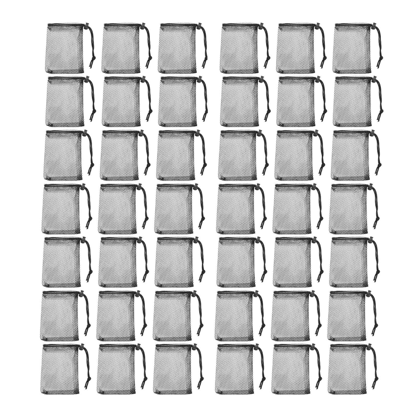 Paquet en filet à cordon noir 10x15 cm sachet rangement voyage lot de 50