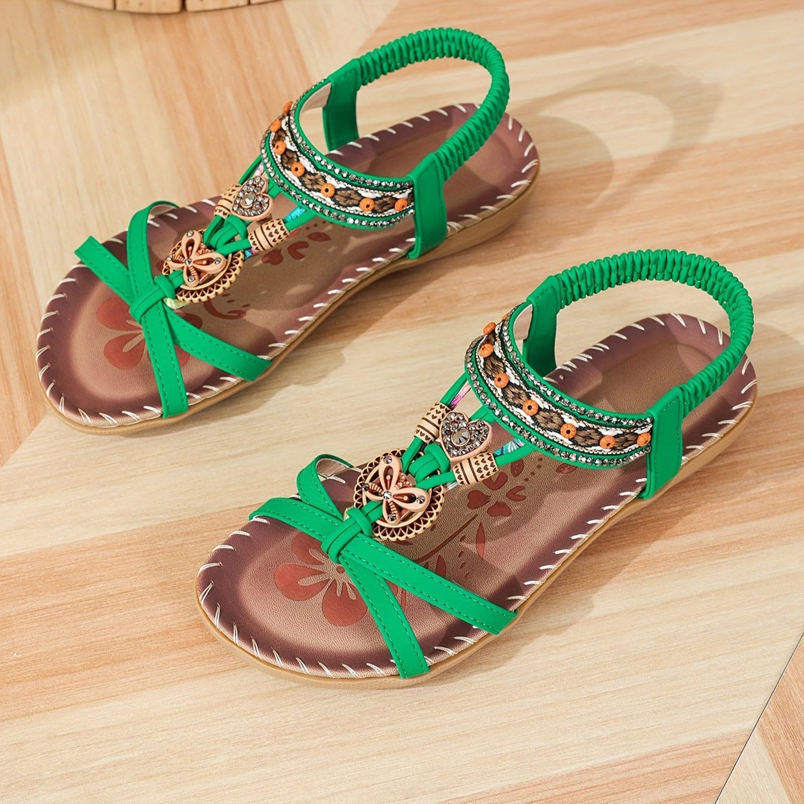 Genérico Sandalias Trekking Mujer De Talla Grande, Planas, Con Flores, Punta Abierta, Informales, Para Playa Y Exteriores Zapatos Comodos Verano Sandalia Negra Plana Shoes For Women Blanca Tacon